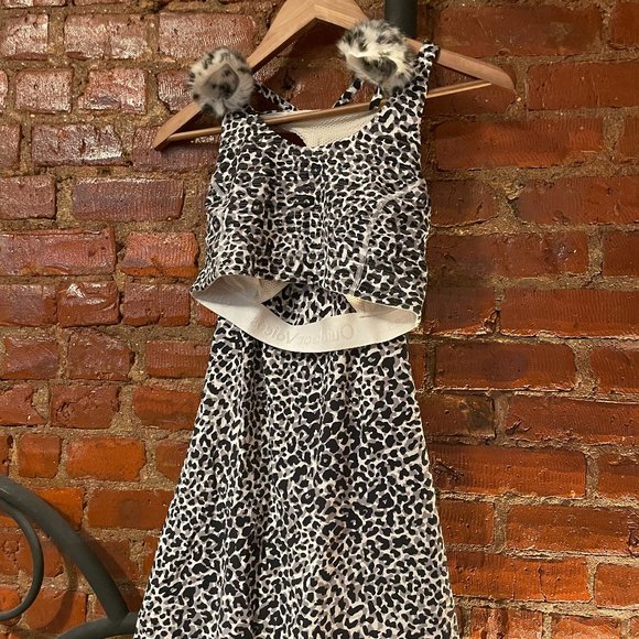 Outdoor Voices Dresses & Skirts - Outdoor Voices Snow Leopard SET: Exercise Dress + Doing Things Bra, Size Medium